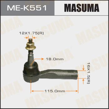 MEK551 MASUMA Наконечник поперечной рулевой тяги