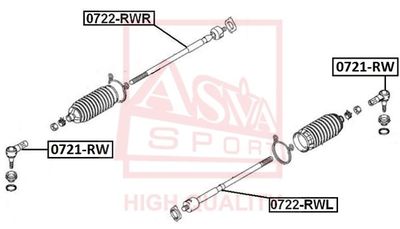 0721RW ASVA Наконечник поперечной рулевой тяги