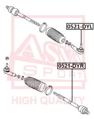 0521DYL ASVA Наконечник поперечной рулевой тяги
