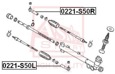 0221S50L ASVA Наконечник поперечной рулевой тяги