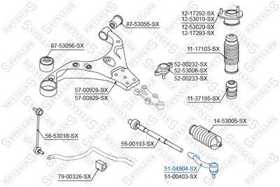 5104904SX STELLOX Наконечник поперечной рулевой тяги