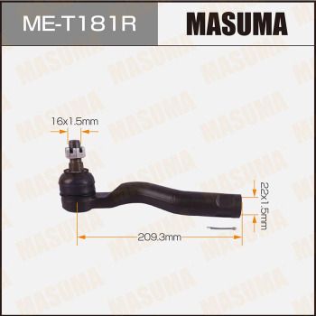 MET181R MASUMA Наконечник поперечной рулевой тяги