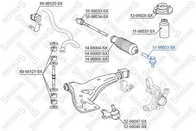 5198033SX STELLOX Наконечник поперечной рулевой тяги