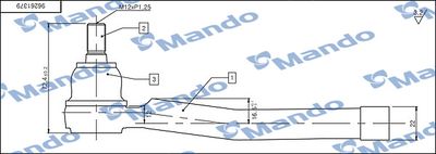 DSA020620 MANDO Наконечник поперечной рулевой тяги