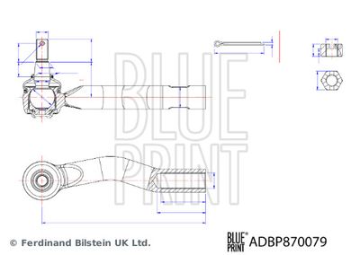 ADBP870079 BLUE PRINT Наконечник поперечной рулевой тяги