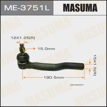 ME3751L MASUMA Наконечник поперечной рулевой тяги