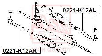 0221K12AR ASVA Наконечник поперечной рулевой тяги