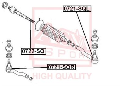 0721SQR ASVA Наконечник поперечной рулевой тяги