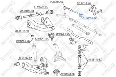 5198026SX STELLOX Наконечник поперечной рулевой тяги