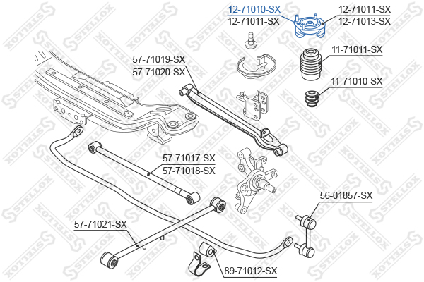 Опора стойки амортизатора Stellox                12-71010-SX