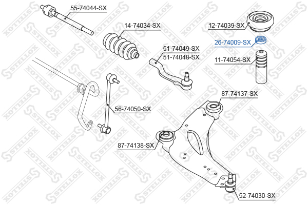 Подшипник опоры аморт Stellox                2674009SX