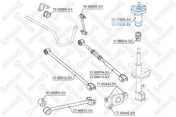 Опора стойки амортизатора Stellox                12-17026-SX