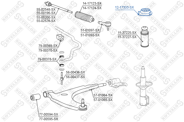 Опора стойки амортизатора Stellox                12-17333-SX