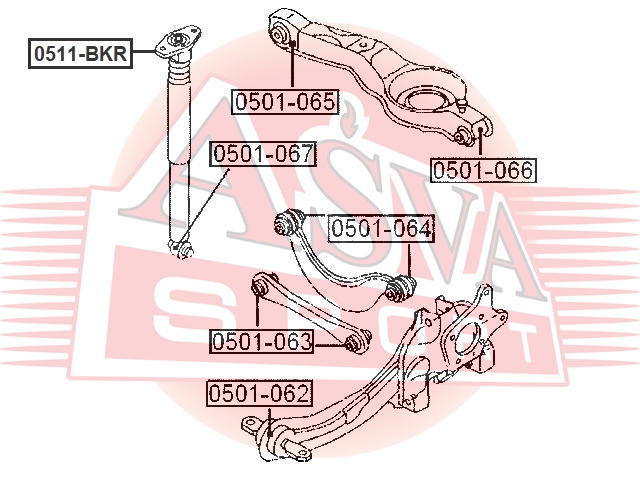 Опора амортизатора Asva                0511-BKR