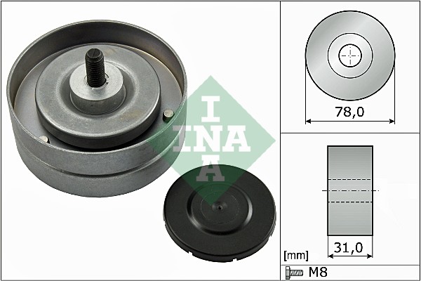 INA 532 0463 10 Паразитный  ведущий ролик, поликлиновой ремень