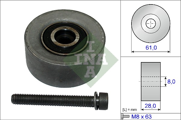 INA 532 0472 10 Паразитный  Ведущий ролик, зубчатый ремень