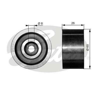 GATES T36076 Паразитный  ведущий ролик, поликлиновой ремень DriveAlign®