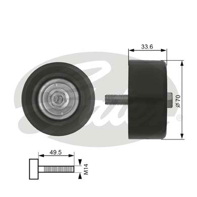 GATES T36174 Паразитный  ведущий ролик, поликлиновой ремень DriveAlign®