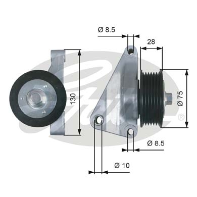 GATES T36422 Паразитный  ведущий ролик, поликлиновой ремень DriveAlign®