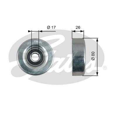 GATES T36424 Паразитный  ведущий ролик, поликлиновой ремень DriveAlign®