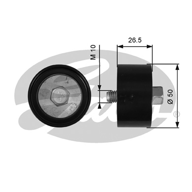 GATES T36537 Паразитный  ведущий ролик, поликлиновой ремень DriveAlign®