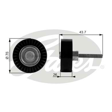 GATES T38054 Паразитный  ведущий ролик, поликлиновой ремень DriveAlign®