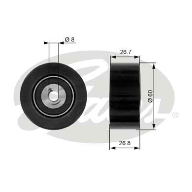 GATES T38280 Паразитный  ведущий ролик, поликлиновой ремень DriveAlign®