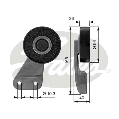 GATES T38461 Паразитный  ведущий ролик, поликлиновой ремень DriveAlign®