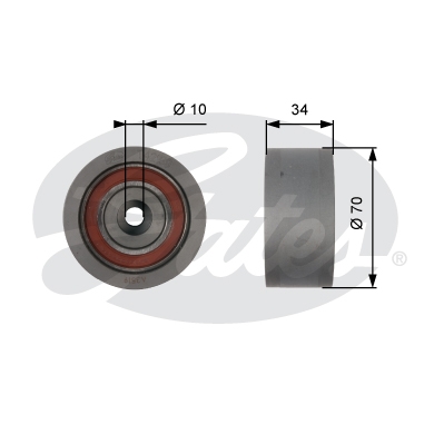 GATES T42159 Паразитный  Ведущий ролик, зубчатый ремень PowerGrip®