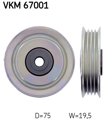 SKF VKM 67001 Паразитный  ведущий ролик, поликлиновой ремень