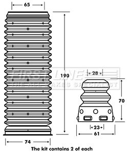 FPK7073 FIRST LINE Пылезащитный комплект, амортизатор