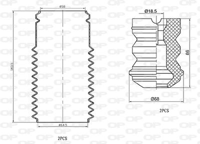 DCK502904 OPEN PARTS Пылезащитный комплект, амортизатор