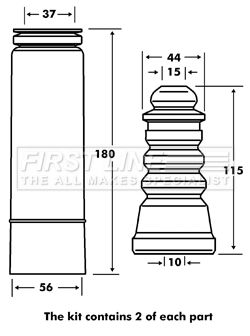 FPK7060 FIRST LINE Пылезащитный комплект, амортизатор
