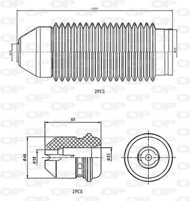 DCK507504 OPEN PARTS Пылезащитный комплект, амортизатор