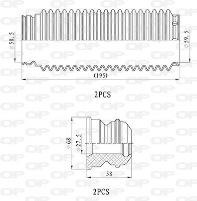 DCK504104 OPEN PARTS Пылезащитный комплект, амортизатор