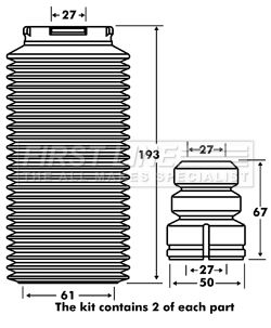 FPK7036 FIRST LINE Пылезащитный комплект, амортизатор
