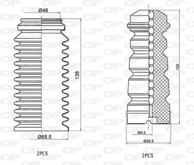 DCK503104 OPEN PARTS Пылезащитный комплект, амортизатор