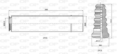 DCK503704 OPEN PARTS Пылезащитный комплект, амортизатор