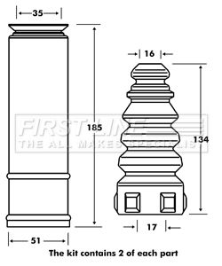 FPK7091 FIRST LINE Пылезащитный комплект, амортизатор