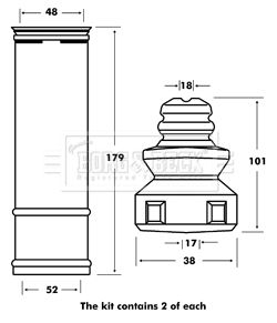 BPK7004 BORG & BECK Пылезащитный комплект, амортизатор