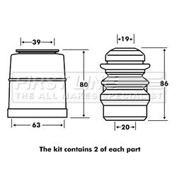 FPK7074 FIRST LINE Пылезащитный комплект, амортизатор