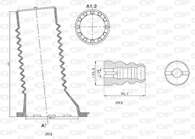 DCK507904 OPEN PARTS Пылезащитный комплект, амортизатор