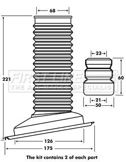FPK7103 FIRST LINE Пылезащитный комплект, амортизатор