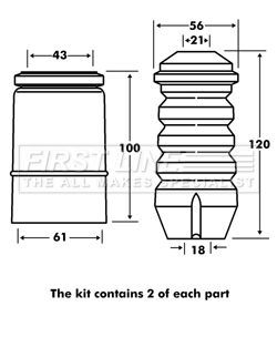 FPK7077 FIRST LINE Пылезащитный комплект, амортизатор