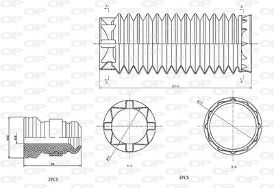 DCK506204 OPEN PARTS Пылезащитный комплект, амортизатор