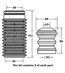 FPK7014 FIRST LINE Пылезащитный комплект, амортизатор