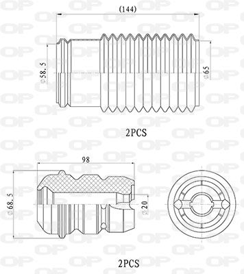 DCK506804 OPEN PARTS Пылезащитный комплект, амортизатор