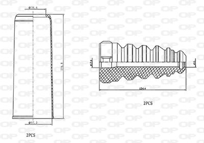 DCK501904 OPEN PARTS Пылезащитный комплект, амортизатор