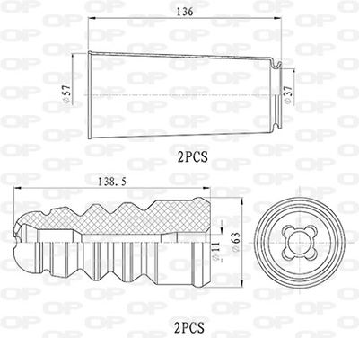 DCK500304 OPEN PARTS Пылезащитный комплект, амортизатор