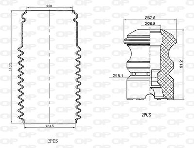 DCK500504 OPEN PARTS Пылезащитный комплект, амортизатор